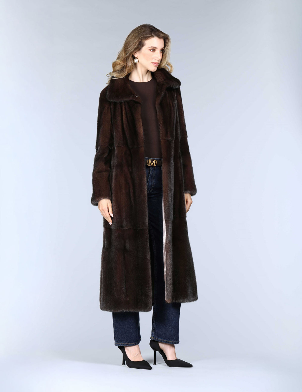 Cappotto lungo in visone