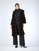 Cappotto in visone con cappuccio