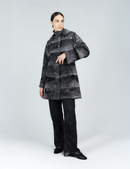 Cappotto in persiano con bottoni gioiello, grigio, 90 cm