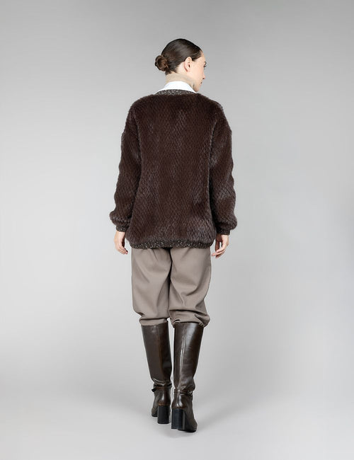 Cardigan in visone