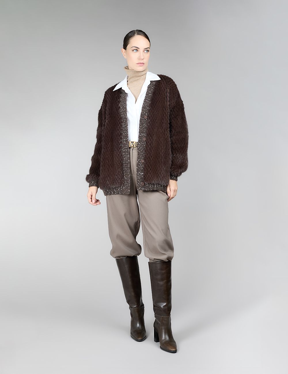 Cardigan in visone