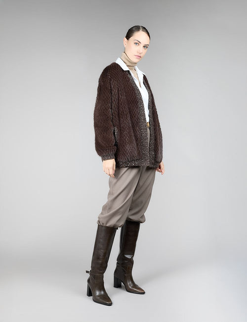 Cardigan in visone