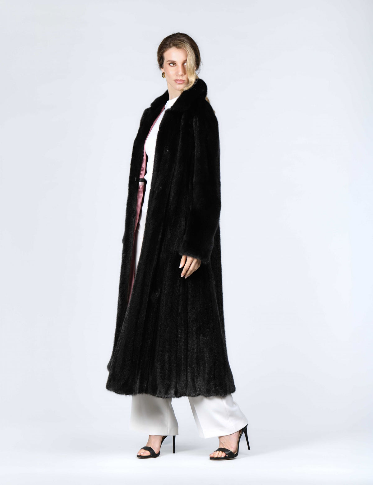 Cappotto lungo in visone