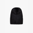 Bomber crop in volpe filettata con cappuccio nero 60cm