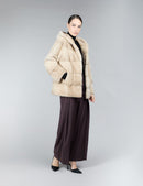 Mink jacket with hood