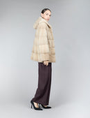 Mink jacket with hood