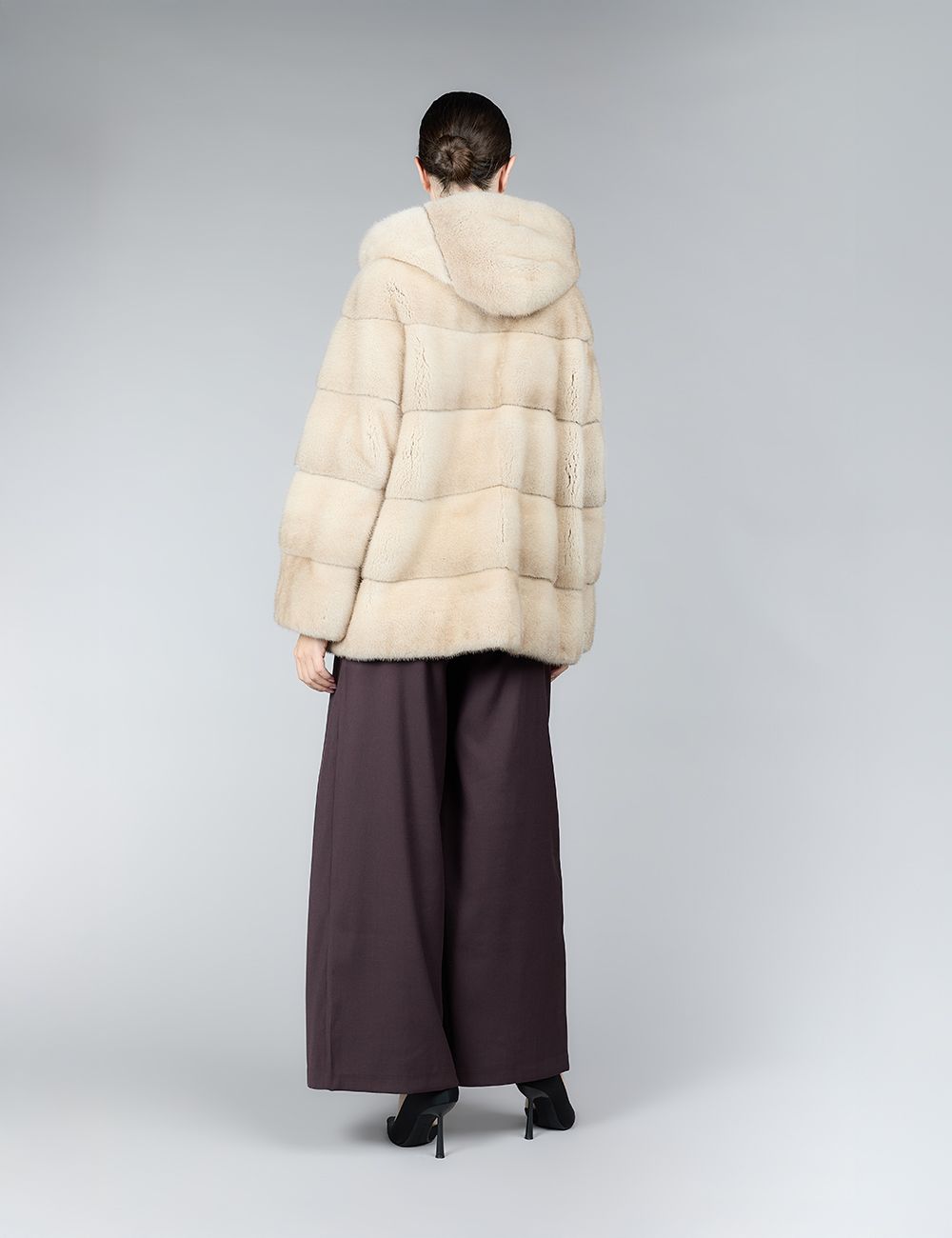 Mink jacket with hood