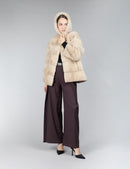 Mink jacket with hood