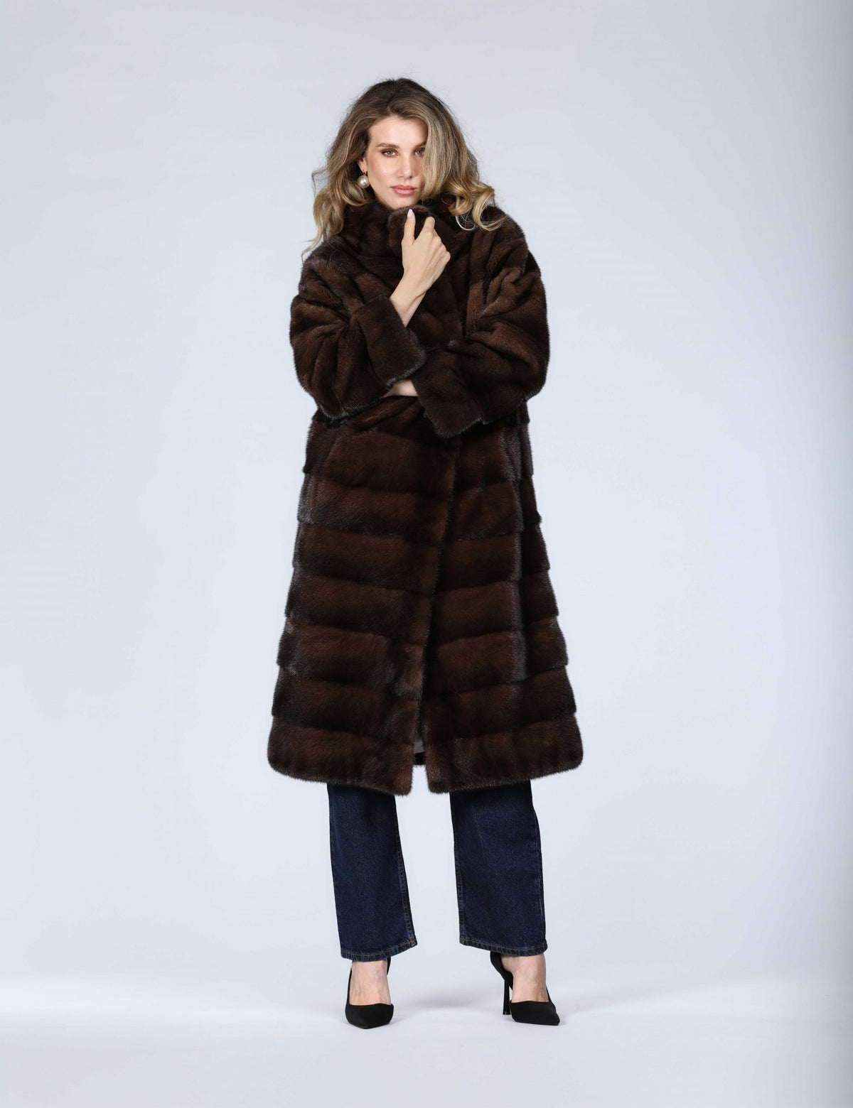 Cappotto lungo in visone