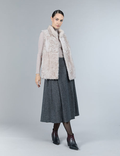 Gilet in lamb skin