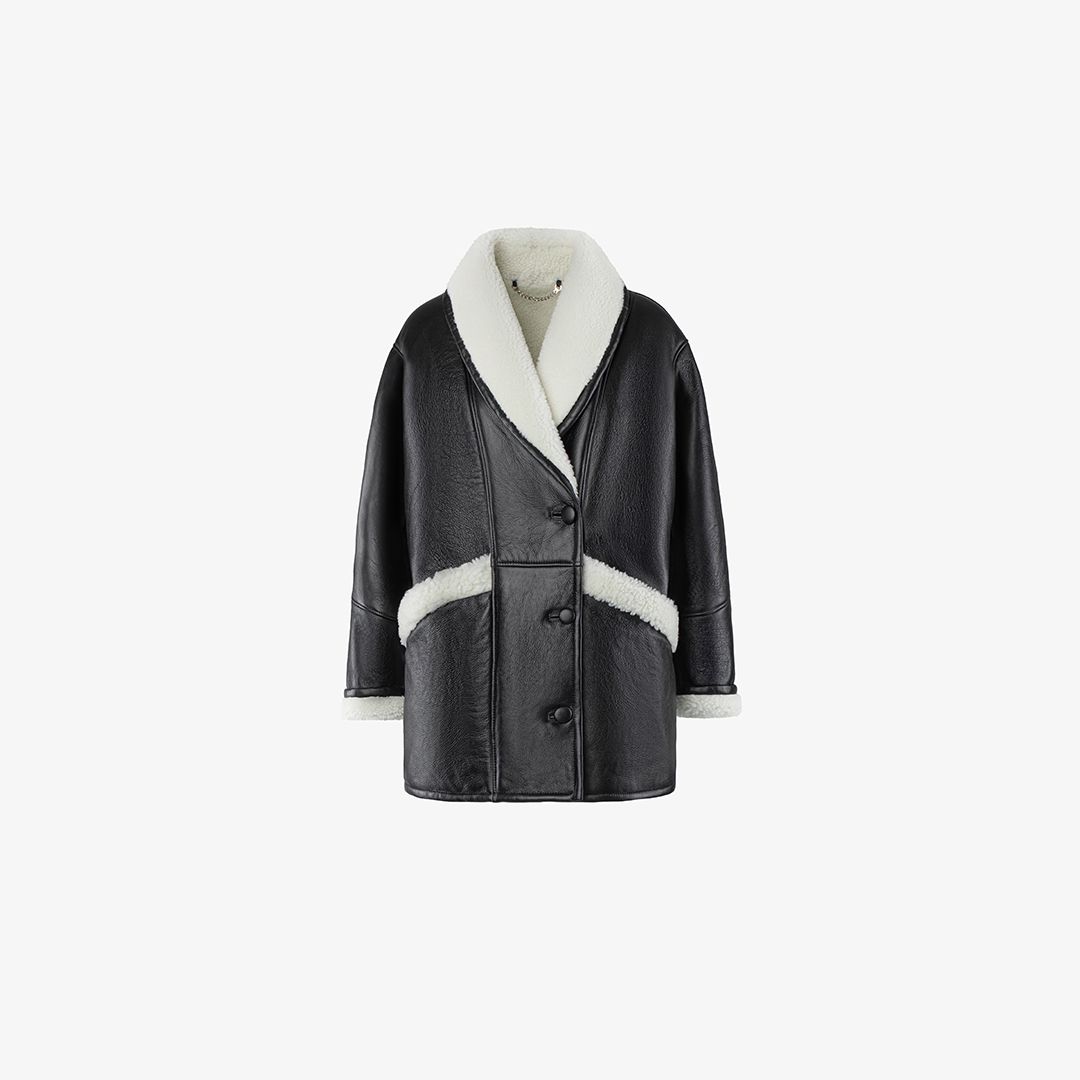 Giacca di montone nera 75 cm