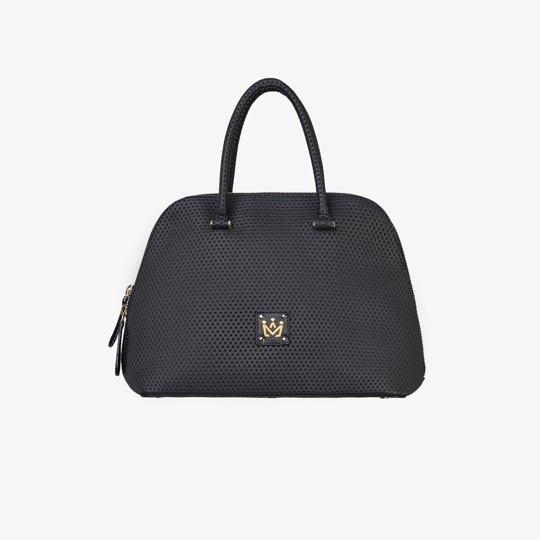 Borsa a mano in pelle con portachiavi frange