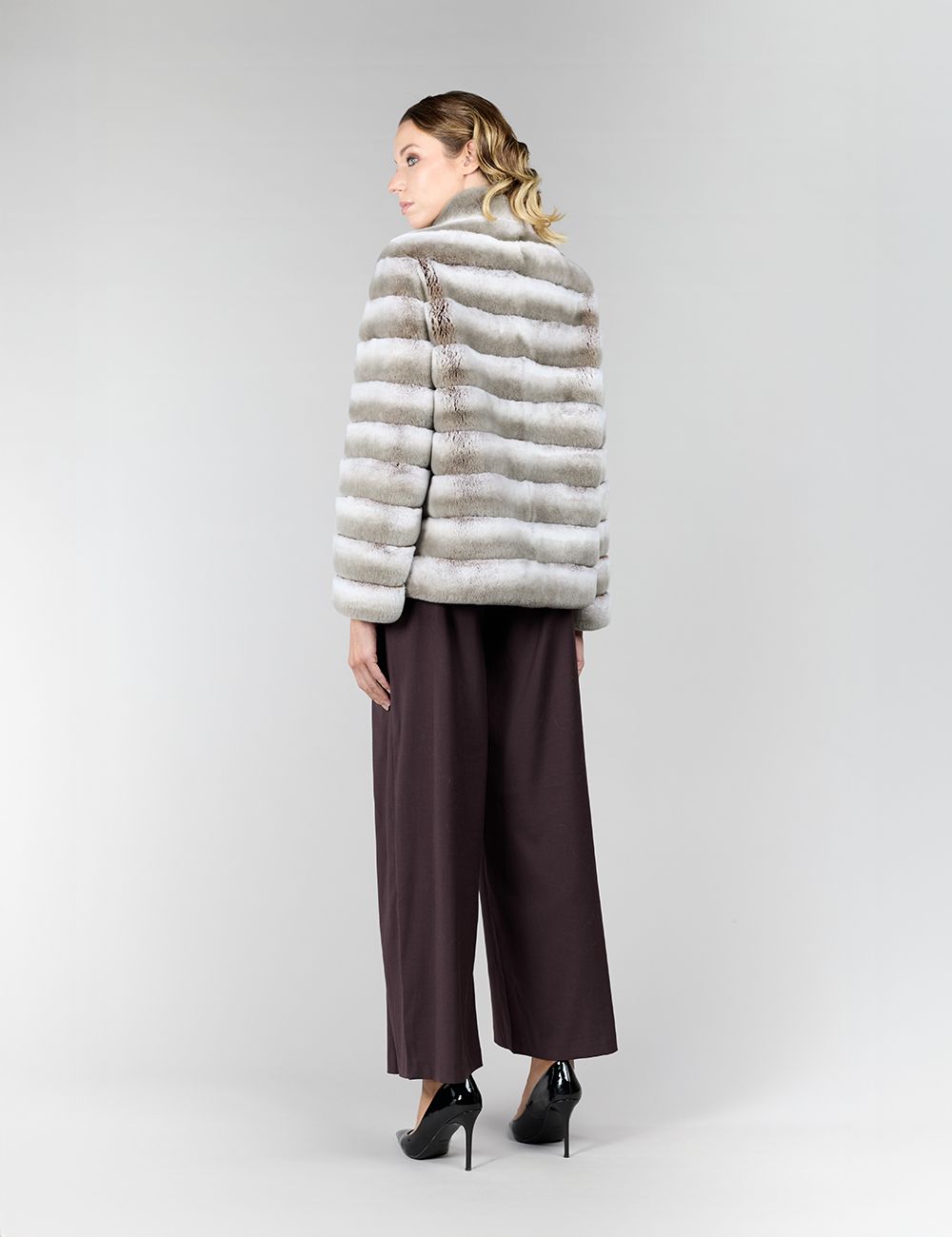 Rex jacket, with high collar, violet, 65 cm.