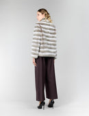 Rex jacket, with high collar, violet, 65 cm.