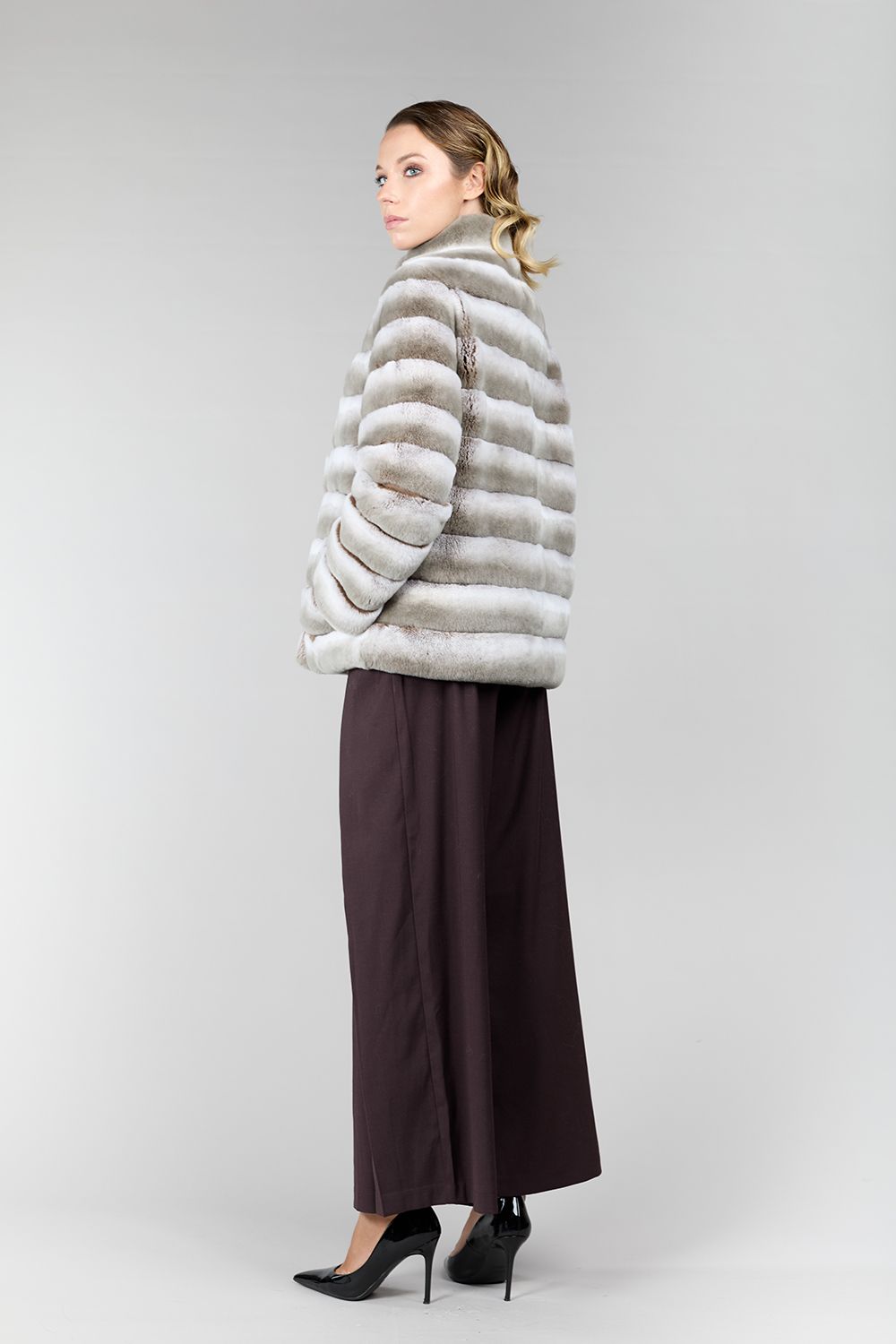 Rex jacket, with high collar, violet, 65 cm.