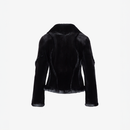 Veste courte en vison rasé avec col anglais noir de 55 cm.