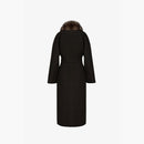 Cappotto in cashmere reversibile con bordo in zibellino nero 125 cm