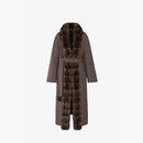 Cappotto in cashmere reversibile con bordo in zibellino nero 125 cm