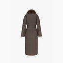 Cappotto in cashmere reversibile con bordo in zibellino nero 125 cm