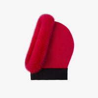 Balaclava cashmere e volpe rosso