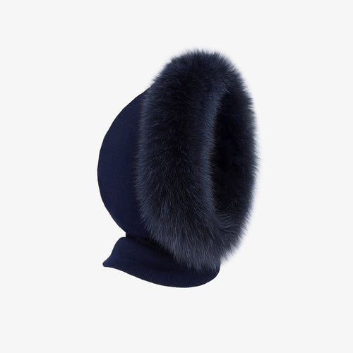 Balaclava cashmere e volpe blu