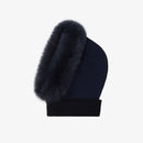 Balaclava cashmere e volpe blu