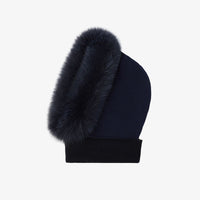 Balaclava cashmere e volpe blu