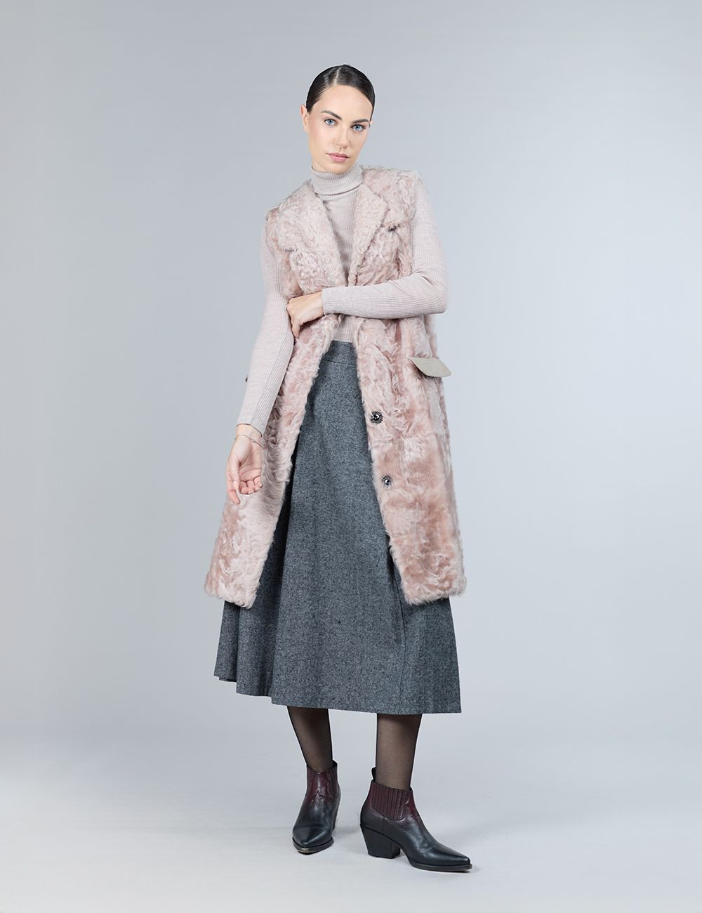 Lamb skin gilet
