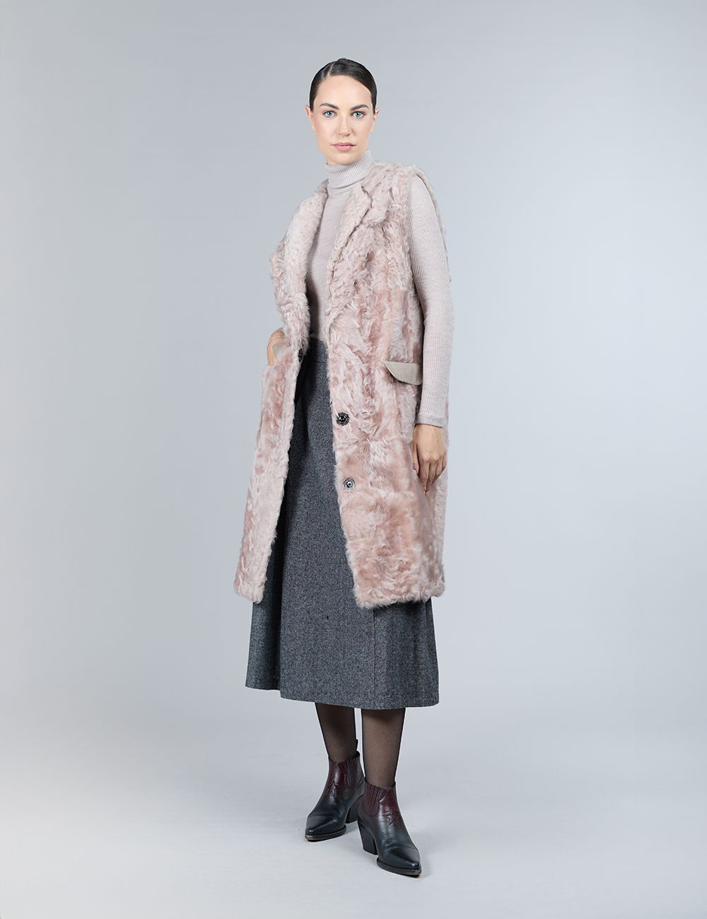 Lamb skin gilet