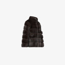 Giacca corta in zibellino con collo alto dark brown 60 cm