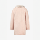 Manteau en peau de mouton réversible avec col anglais et poches en vison pêche de 80 cm.