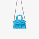 Borsa fatta a mano con micro cristalli azzurra
