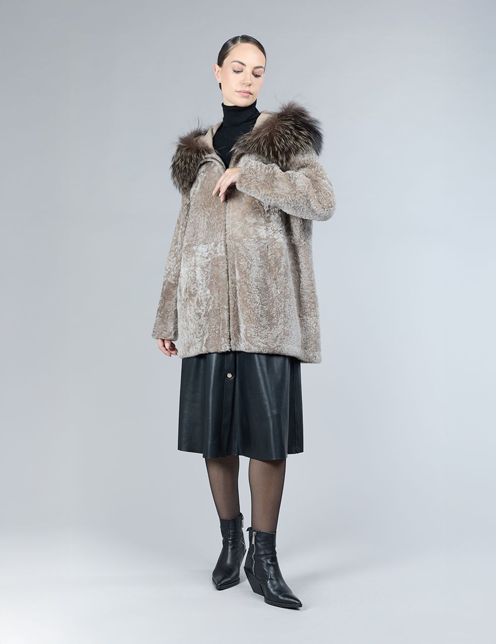 Cappotto reversibile in montone