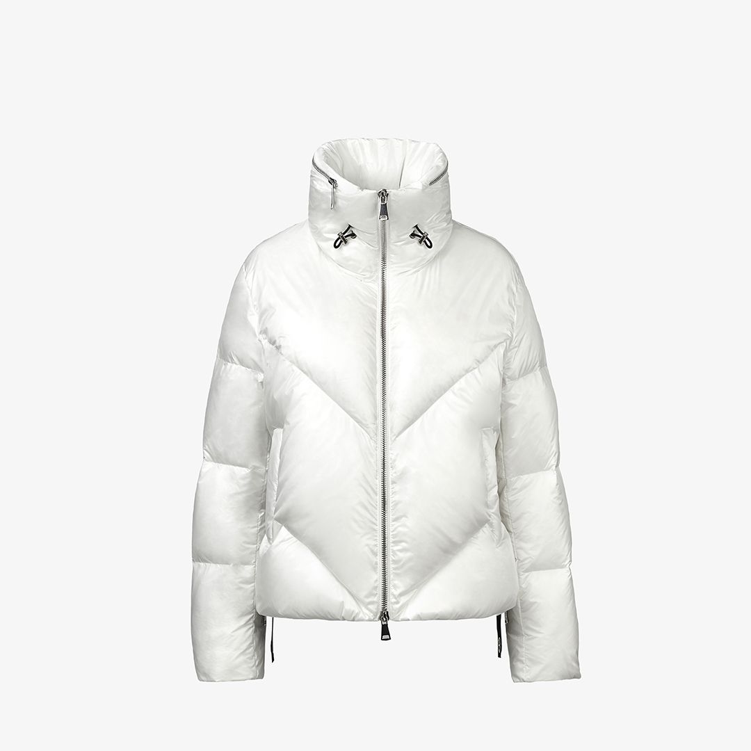 Piumino bianco con collo alto 70 cm