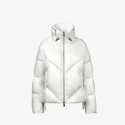 Piumino bianco con collo alto 70 cm