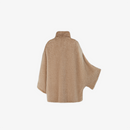 Mantella di visone filettato reversibile con zip cammello 75cm