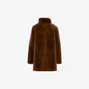 Куртка из меха кролика, двусторонняя, коричневая, 80 см