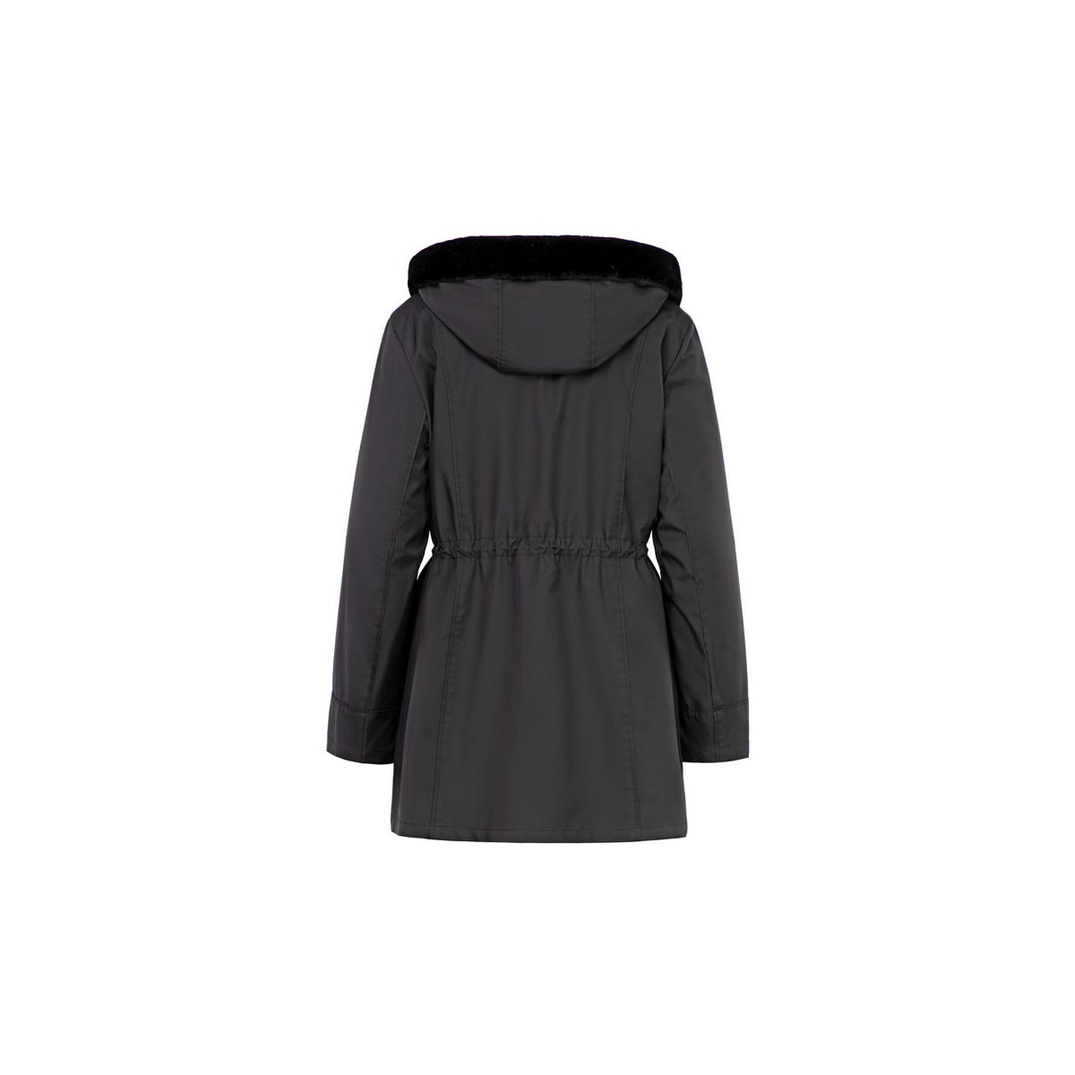 Куртка из меха кролика с капюшоном, двусторонняя, черная, 80 см