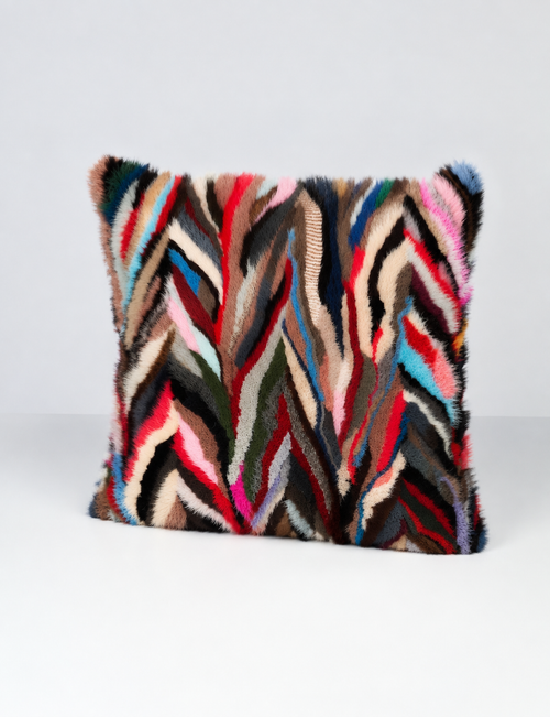 Cuscino in visone patchwork