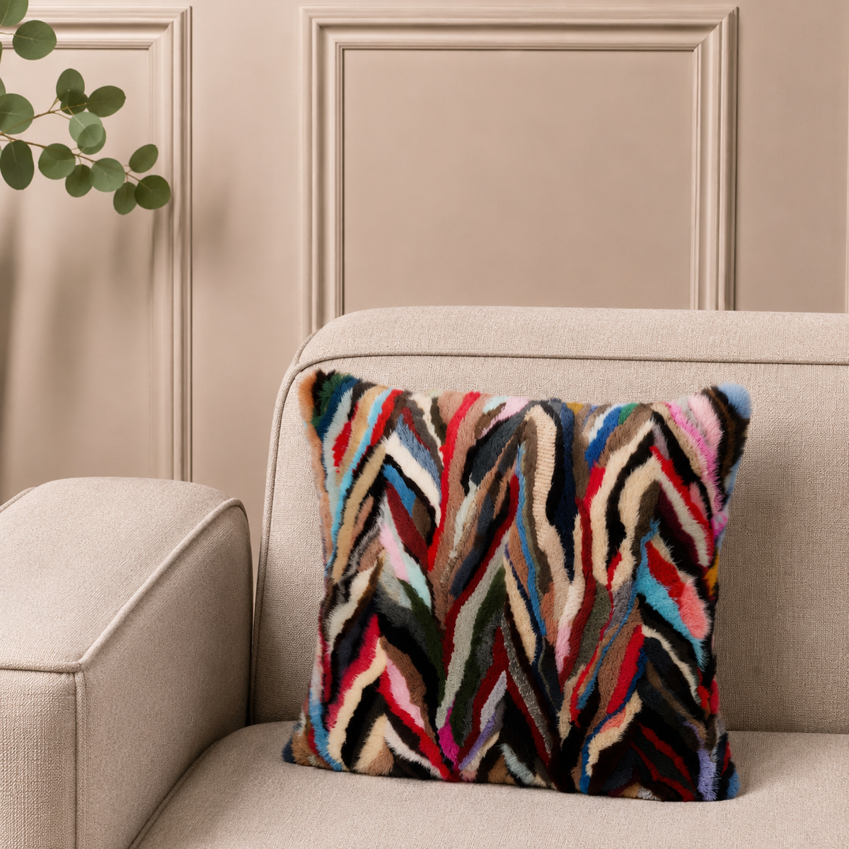 Cuscino in visone patchwork