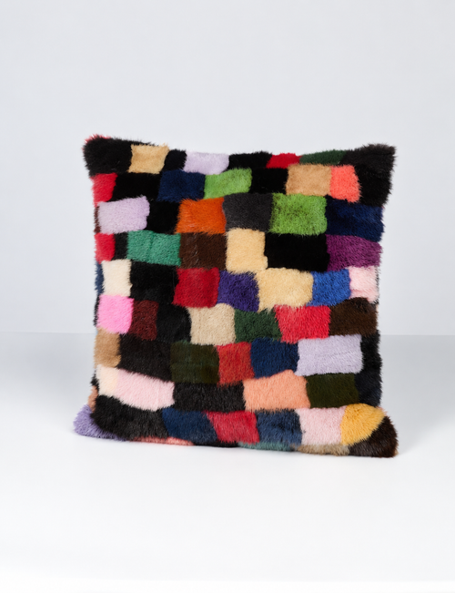 Cuscino in visone patchwork