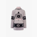 Cardigan in rex con stampa tribale e cintura in vita rosa 75 cm