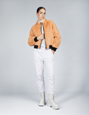 Bomber in visone  con chiusura a zip pesca 55cm