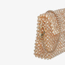 Sac fait à la main avec des micro cristaux beige