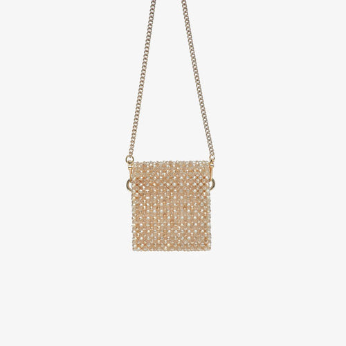 Sac fait à la main avec des micro cristaux beige