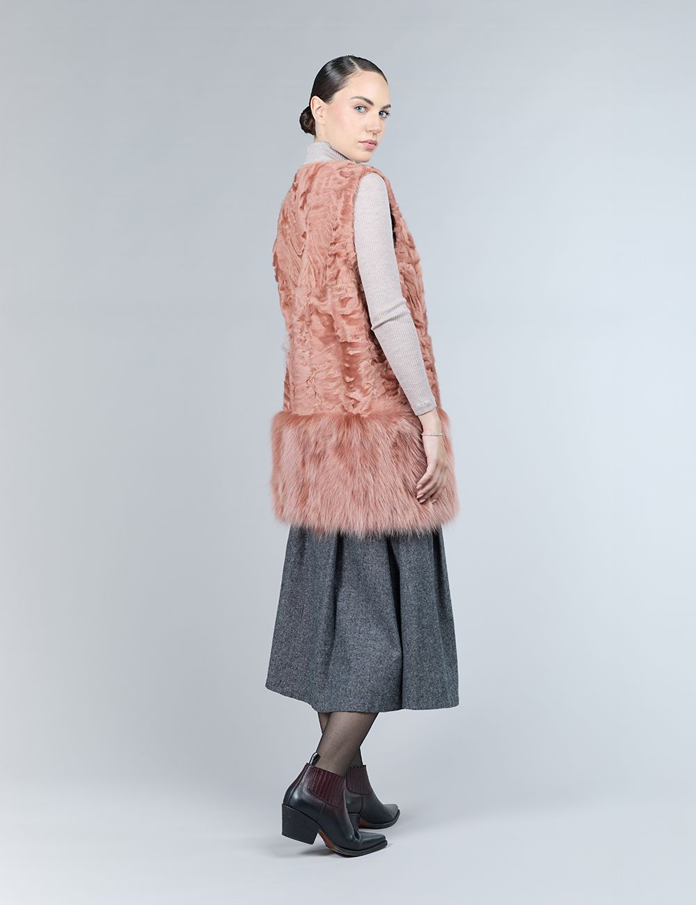 Lamb skin gilet