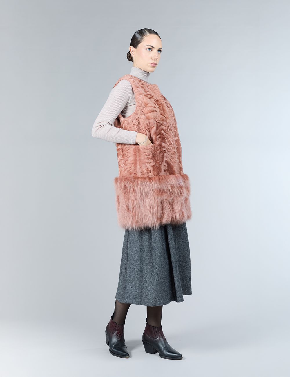 Lamb skin gilet