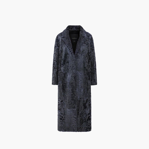 Cappotto in persiano lungo blu 125 cm