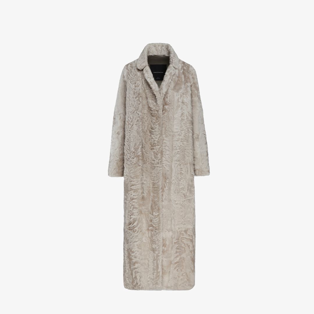 Manteau en persan beige de 125cm