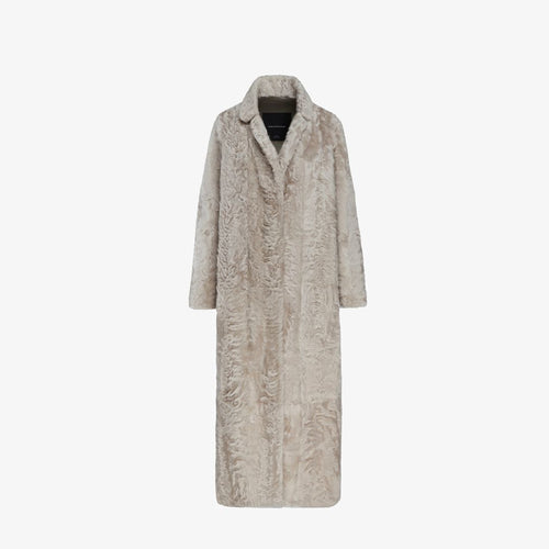 Manteau en persan beige de 125cm